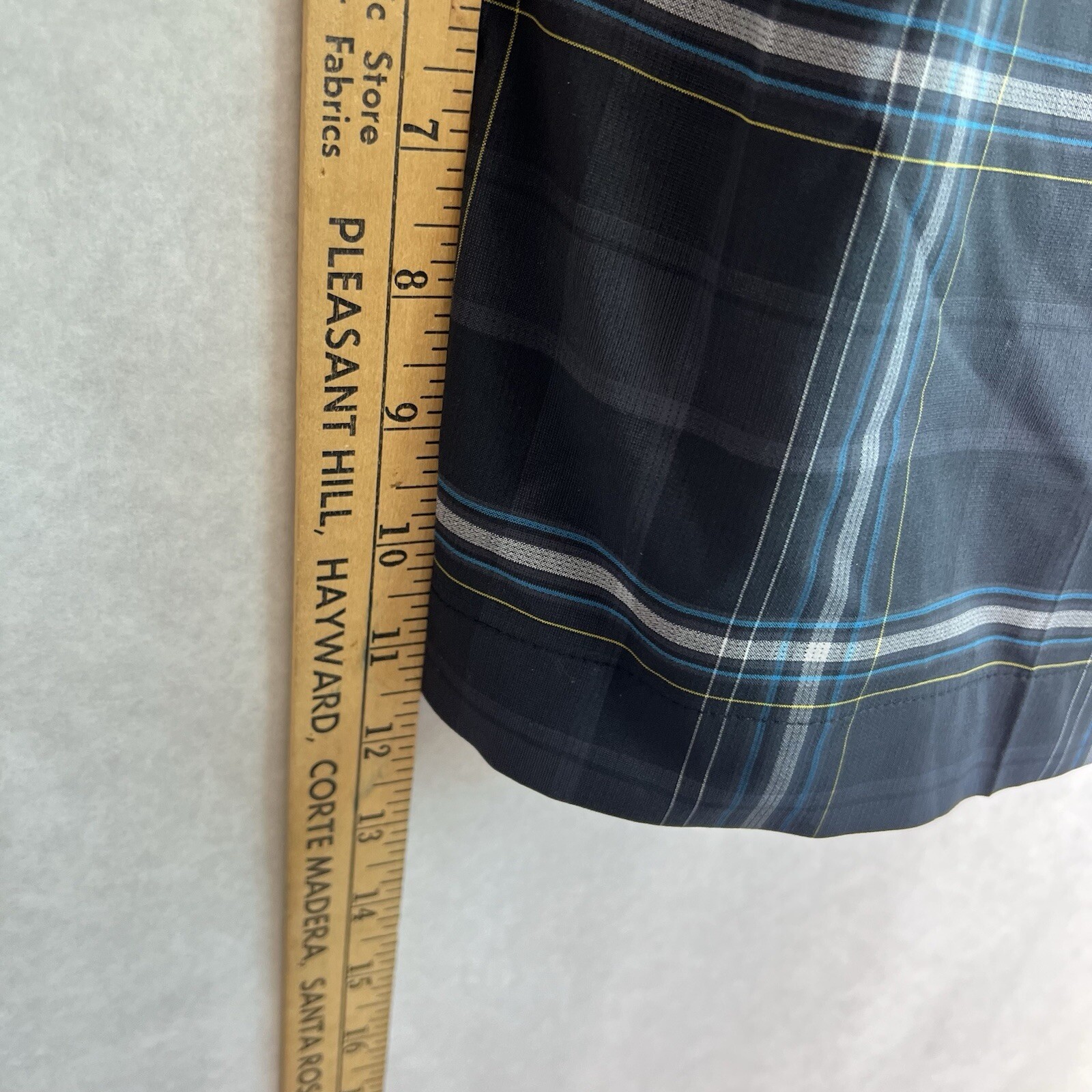 Nike Golf Shorts Mens 38 Black Gray Plaid Dri Fit Flat Front Stretch Golfer Logo thumbnail 3