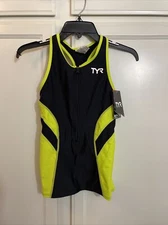TYR Womens Black Compression Webbing Lightweight Swim Tri Tank Size S