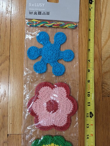 NEW Ikea LUSY 5 x Cross Stitch Patches 100% Cotton Sewing Quilting Granny Patch - Picture 4 of 5