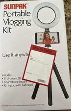 Sunpak VGP-LED-72 Portable Vlogging Kit for Smartphones Black 42" Tripod NEW