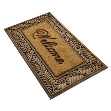 Entrance & Floor Mat Olive Border Rubber Coir Doormat 22" x 36" - Accentuary