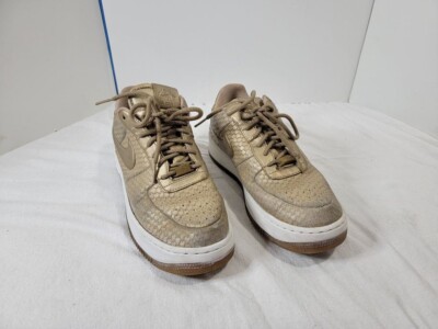Nike AF1 Air Force 1 Upstep Premium Blur Gold Shoes 917590-900 Womens Size 10
