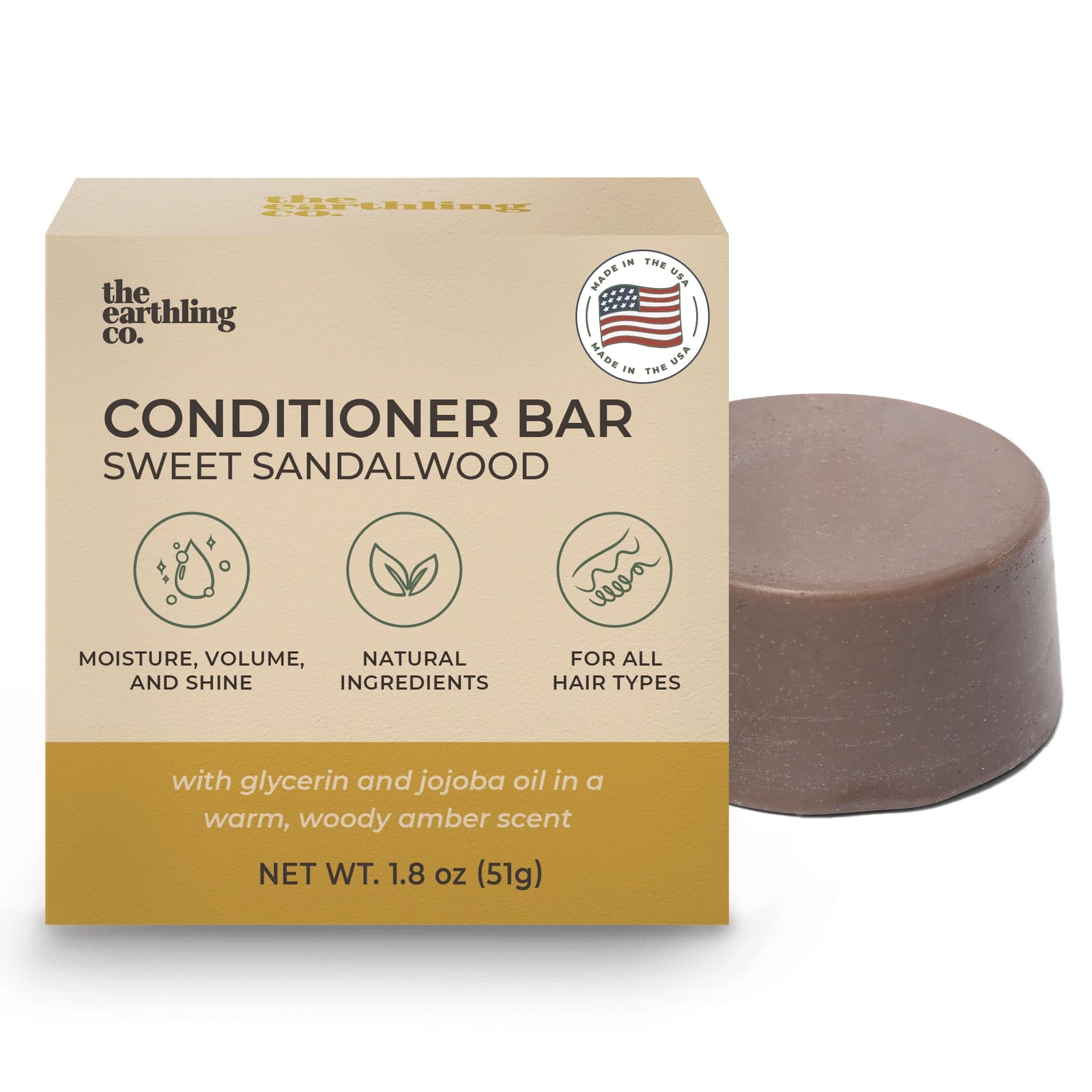 The Earthling Co. Conditioner Bar - Promote Hair Growth, Strengthen & Moistur...