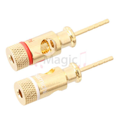 2pcs Gold 2mm Banana Plug to 4mm Banana Jack Socket Converter Adapter