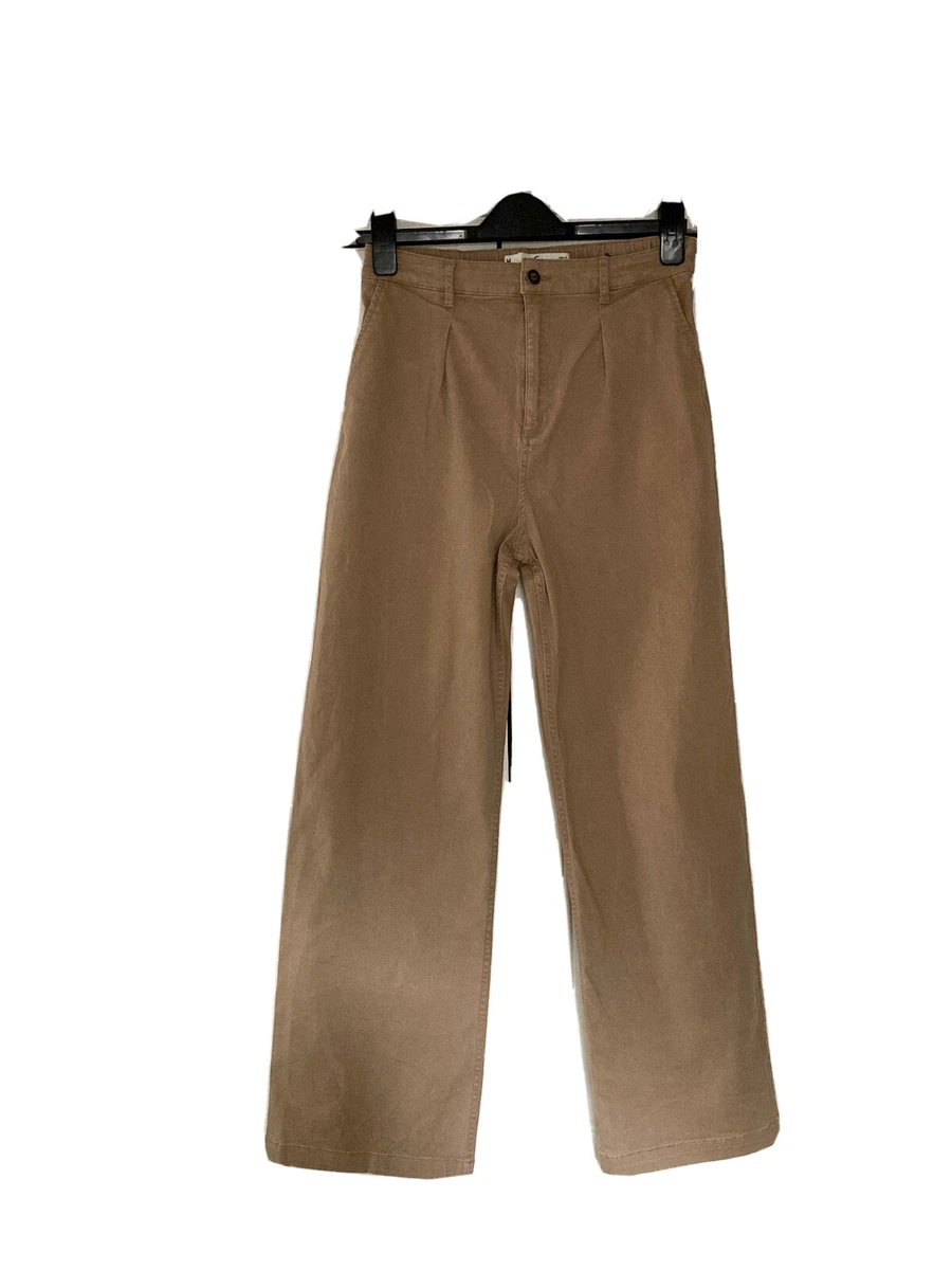 Hollister Cotton Trousers Straight Fit In Beige Size M eBay