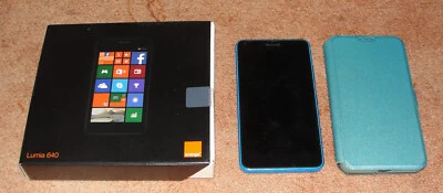 Microsoft Lumia 640 mobile bleu simlocké Orange avec boîte d'origine accessoires - Photo 1/4