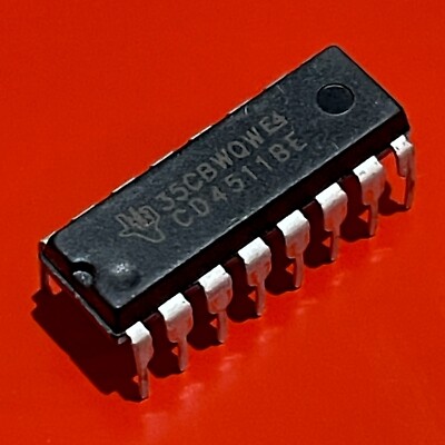 [2x] CD4511B CMOS BCD-to-7-Segment Latch Decoder Driver IC PDIP-14