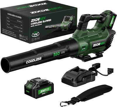 Leaf Blower Cordless with 4.0Ah Battery and Charger, 580CFM Electric Leaf Blower
