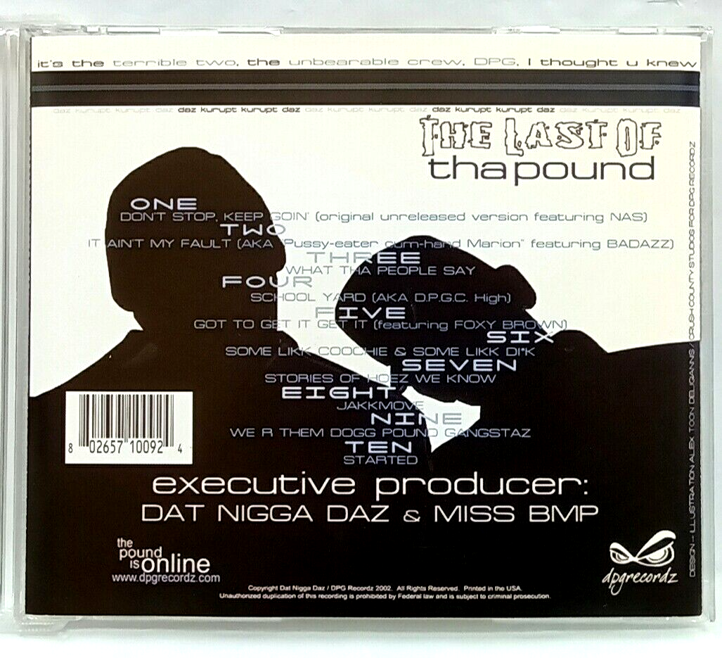 (CD) Dat Nigga Daz Presents DPG – The Last Of Tha Pound, US OG Press, Album. | eBay (CD) Dat Nigga Daz Presents DPG – The Last Of Tha Pound, US OG Press, Album. | eBay