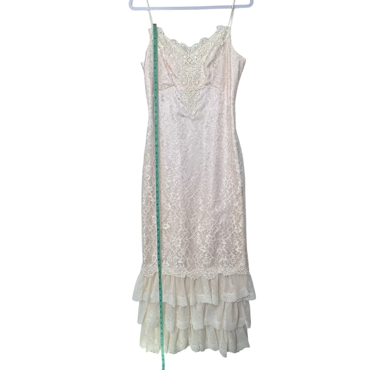 Vintage 1980s Loralie Pink Lace Slip Dress Size 10 Party Prom Formal Ruffle  Hem | eBay