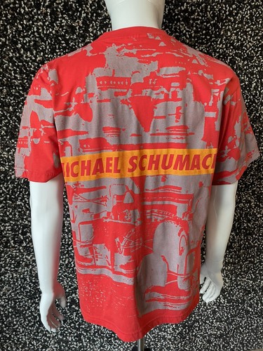 Vintage 90s Michael Schumacher Ferrari Shirt All Over AOP Racing F1 Formula 1 XL - Picture 2 of 7