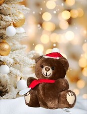 Vintage Russ Santa Teddy Bear Christmas Hat 4911 Mini 5" Plush Stuffed Animal