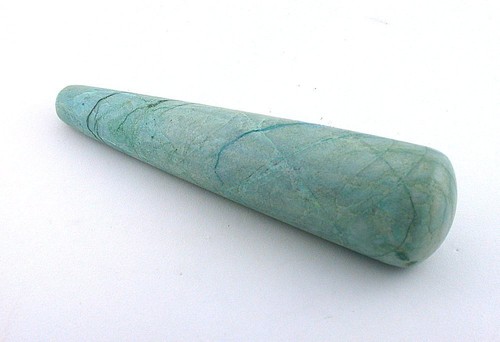 4 2/5 Inch x 1 1/10 Inch Chrysocolla Crystal Massage Wand Gemstone Gem Stone - Picture 2 of 4