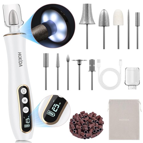 Professional Manicure Pedicure Kit, Cordless Electric Nail Drill with 360° LE... - Picture 2 of 10