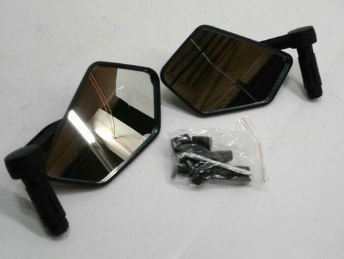 Bike Mirror RM-08E Bar End Fix Anti Glare Multi Angle Wide View Black Set Of 2 - Picture 4 of 11