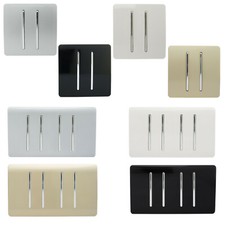 Trendi 1-4 Gang  Intermediate Rocker Light Switches Black, White, Silver, Gold
