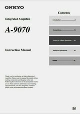 Onkyo A-9070 - Stereo Hifi Amplifier - Operating Instructions - USER MANUAL