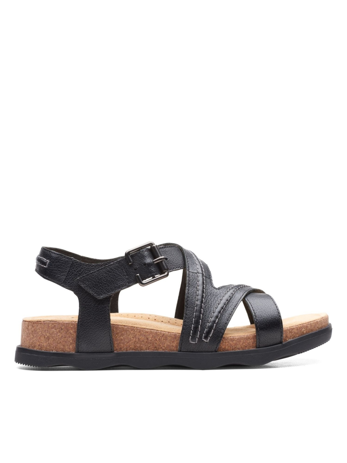 Женские черные босоножки на танкетке Brynn Ave из коллекции CLARKS длина 65 м 6690₽