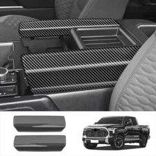 For Toyota Tundra 2022-2024 Carbon fiber Central Storage Box Cover Trim