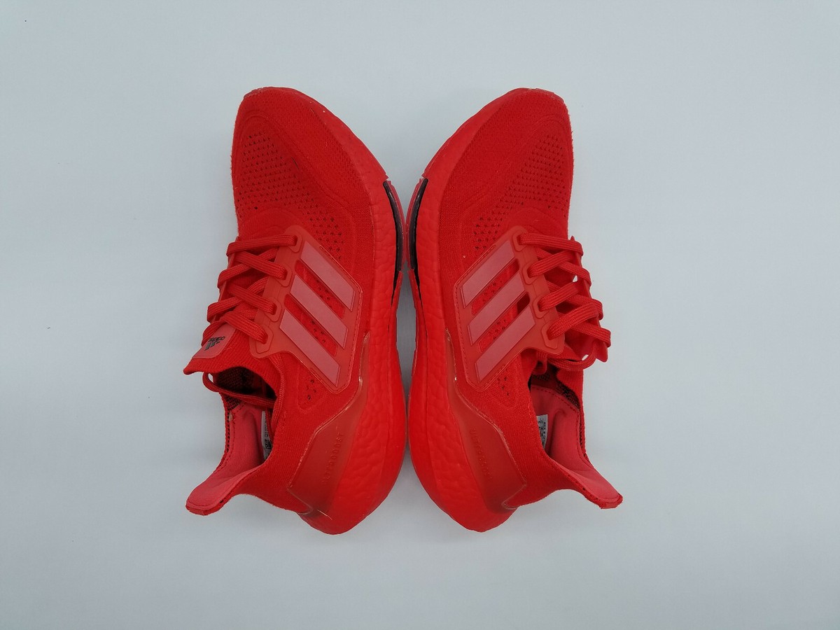 adidas UltraBOOST 21 J Boy's Size 5 Running Shoes Triple Red | eBay