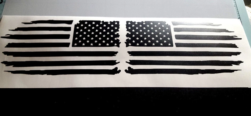 Distressed Tattered American Flag Vinyl Decal Sticker | Ripped Torn USA SET of 2 - Image 4 of 4