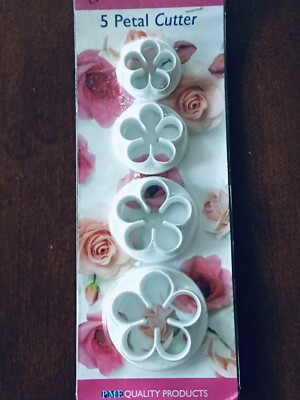 Fünf Blütenblätter Zuckerblumenausstecher Rosen 4 Stück, klein, mittel, groß, extra groß