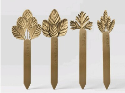 4 Pc Metal Herb Marker Set Gold,  Smiths & Hawken