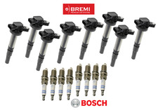 Ignition Coil Oe Bremi Spark Plug Iridium Oem 8sets For Jaguar Land Rover V8