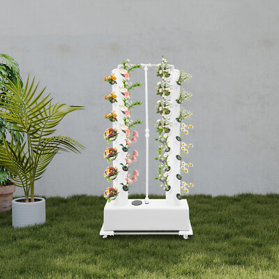 Aeroponics Growing Kit 56 Pots Vertical Hydroponics Garden Tower Grow System