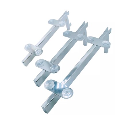 Chrom Glas Regal Halterungen für aufrechte Dual Saugnäpfe für 2 Gläser