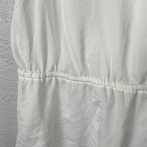 Vince Camuto Top Large Womens Ivory Ruffle Side Tie Blouse V-Neck - Picture 6 of 10