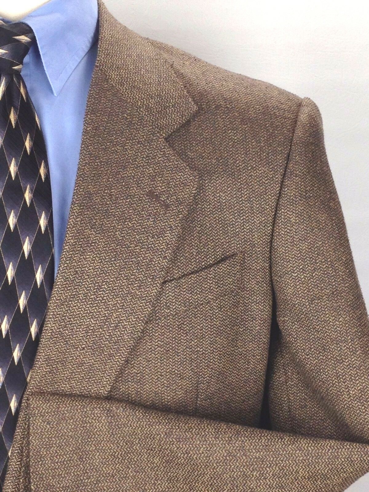 Cappotto sportivo sartoriale fila 44 L marrone ruggine seta lana spina di pesce giacca Deansgate