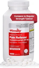 Timely  Pain Reliever Acetaminophen 325 mg Tablets 1000 Count. Regular Strength