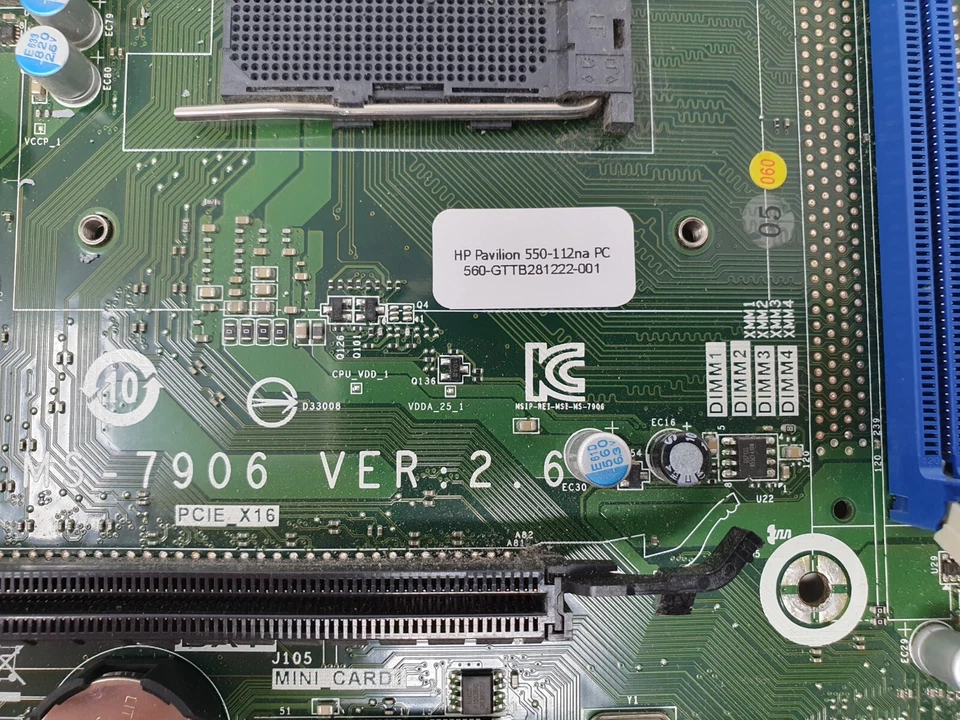 HP Pavilion 550-112na PC Motherboard MS-7906 VER 2.6 AMD FM2 DDR3 Main Board - Image 3 of 4