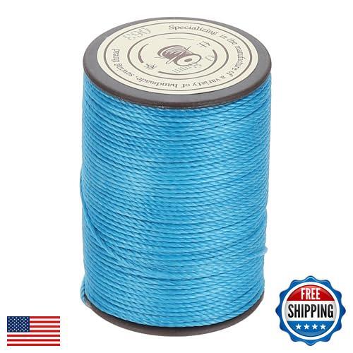 HARFINGTON Waxed Cord 0.8mm Blue Waxed Polyester Cord 54 Yards String Thread