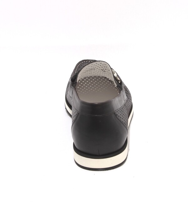 GoodMan 52500 Black White Perforated Leather Moccasins  display picture 2