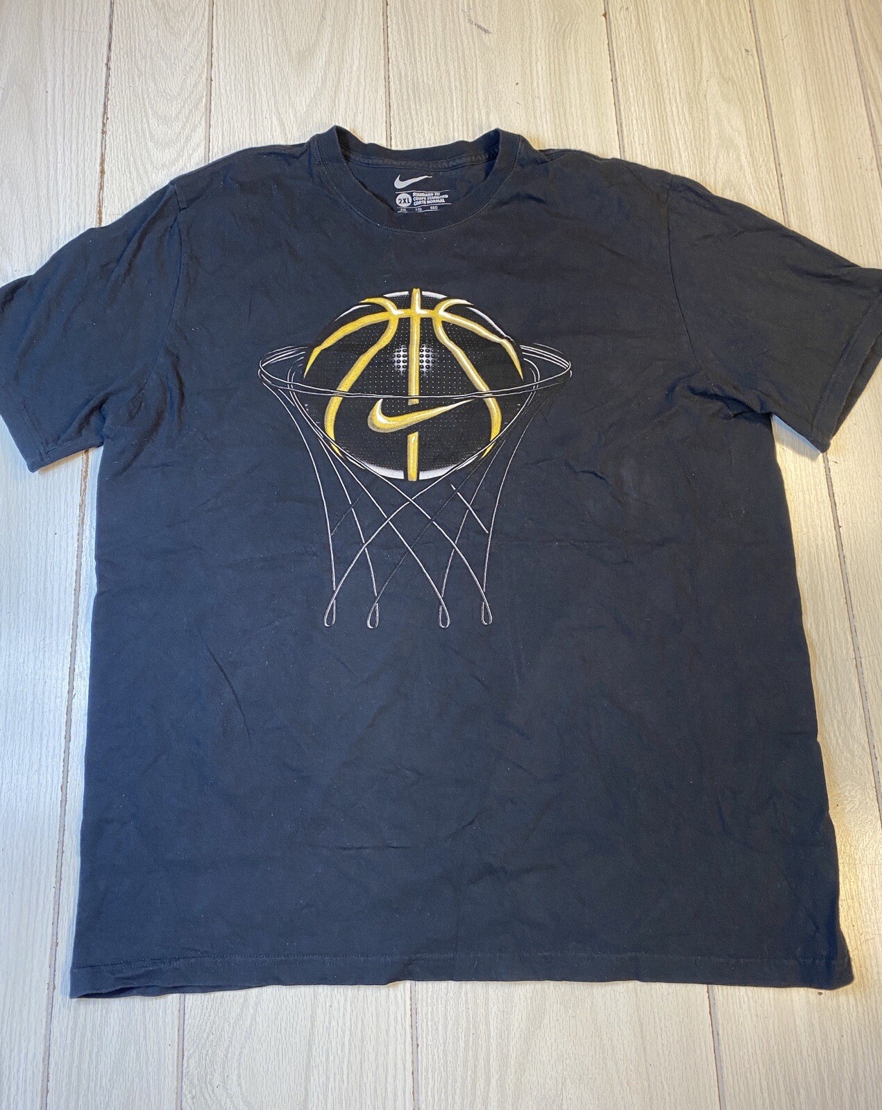 Nike Mens XXL Black Basketball Cotton Short Sleeve Shirt