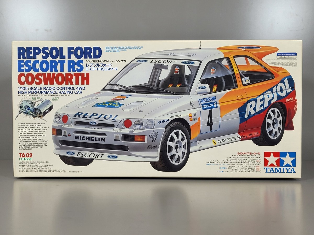 New Open Box TAMIYA 1/10 R/C Repsol Ford Escort RS Cosworth TA-02
