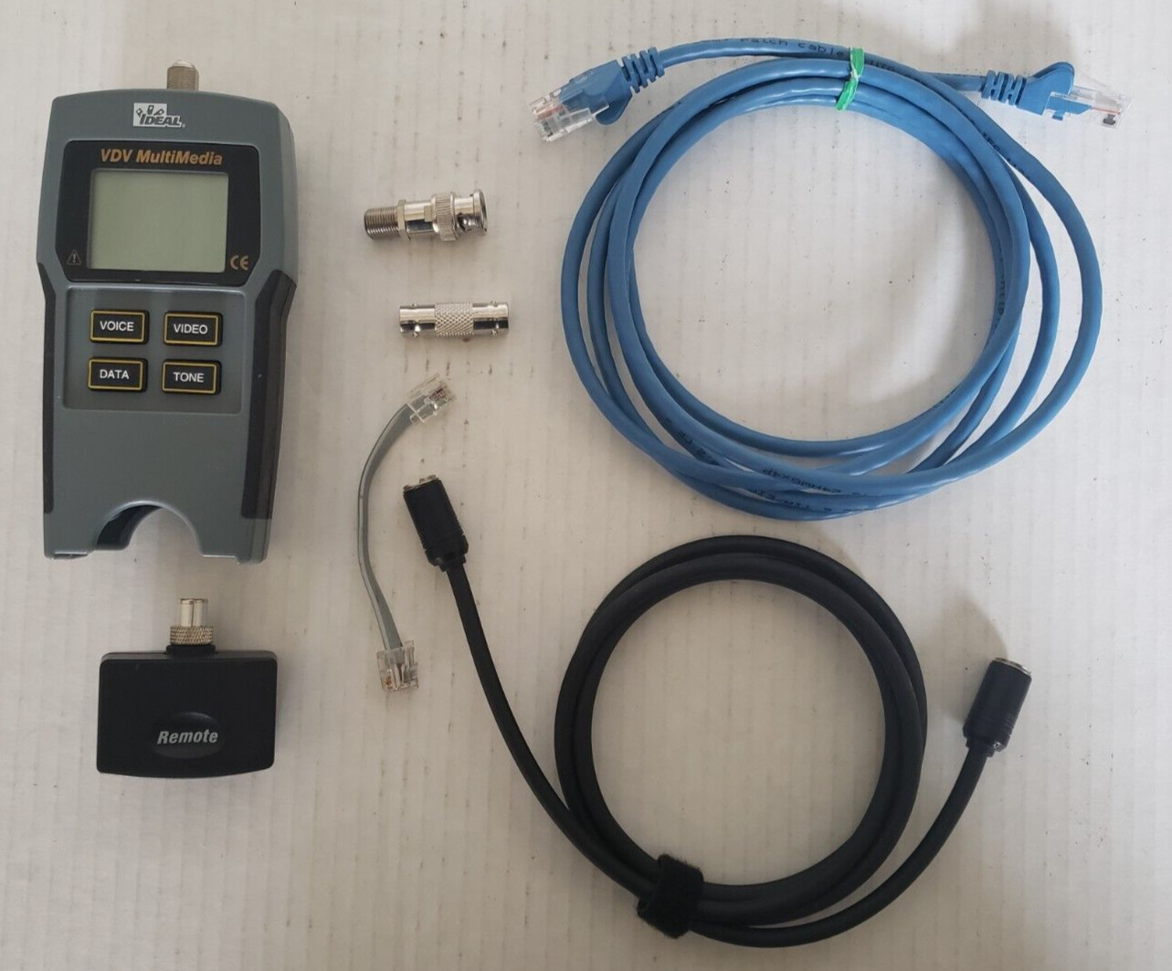 IDEAL 33-856 VDV Multimedia Voice, Data and Video Cable Tester and cords.