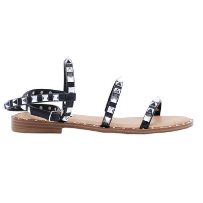 Sandales Femme Steve Madden Travel Noires - Écocuir Et Studs - Taille 00000 EU - Neufes Avec Boîte