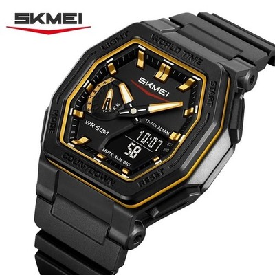 SKMEI Herren Uhr Analog Digital Sport Militäruhr Retro LED Chronograph 5Bar