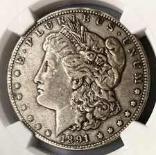 NGC VF 35 1891-CC Morgan Silver Dollar (Carson City Mint)