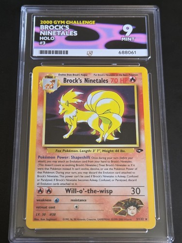 Brock's Ninetales (Unlimited) graded ACE 9 for sale on eBay
