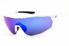 UNDER ARMOUR UA GAMETIME O G 06HT Z0 Sunglasses Matte White Frame Blue Lens 99mm