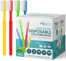 100 Pack Disposable Toothbrushes with Toothpaste Built In - Prepasted Toothbr...