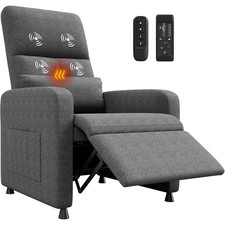 Power Recliner with Massage  Heat, USB Port  Side Pockets for Ultimate Theater