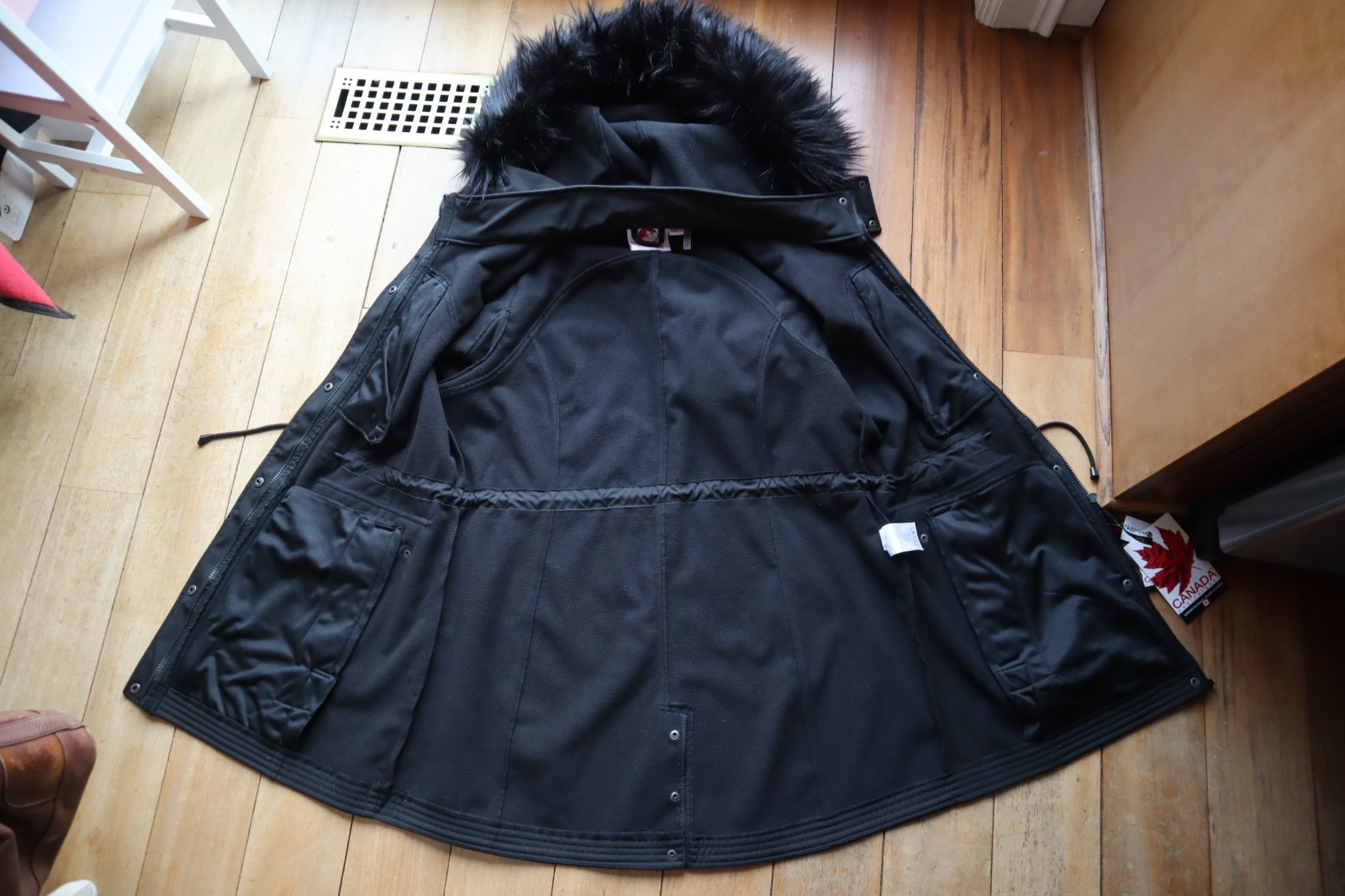 NWT Black CANADA WEATHERGEAR Zip & Snap Fleece Lined Parka w/Hood XL image 9