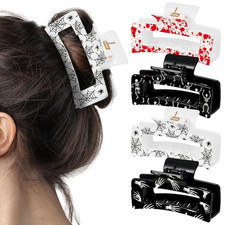 4Pcs Halloween Spooky Blood Skull Hair Claw Clips for Women Girls