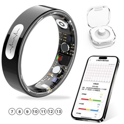 AI EKG Smart Ring Blut Sauerstoff Herzfrequenz Schlaf Tracking Wasserdicht