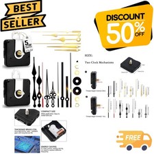 2Pcs Silent Quartz Clock Mechanism Kit: Ideal for Crafting & Home Decor Projects